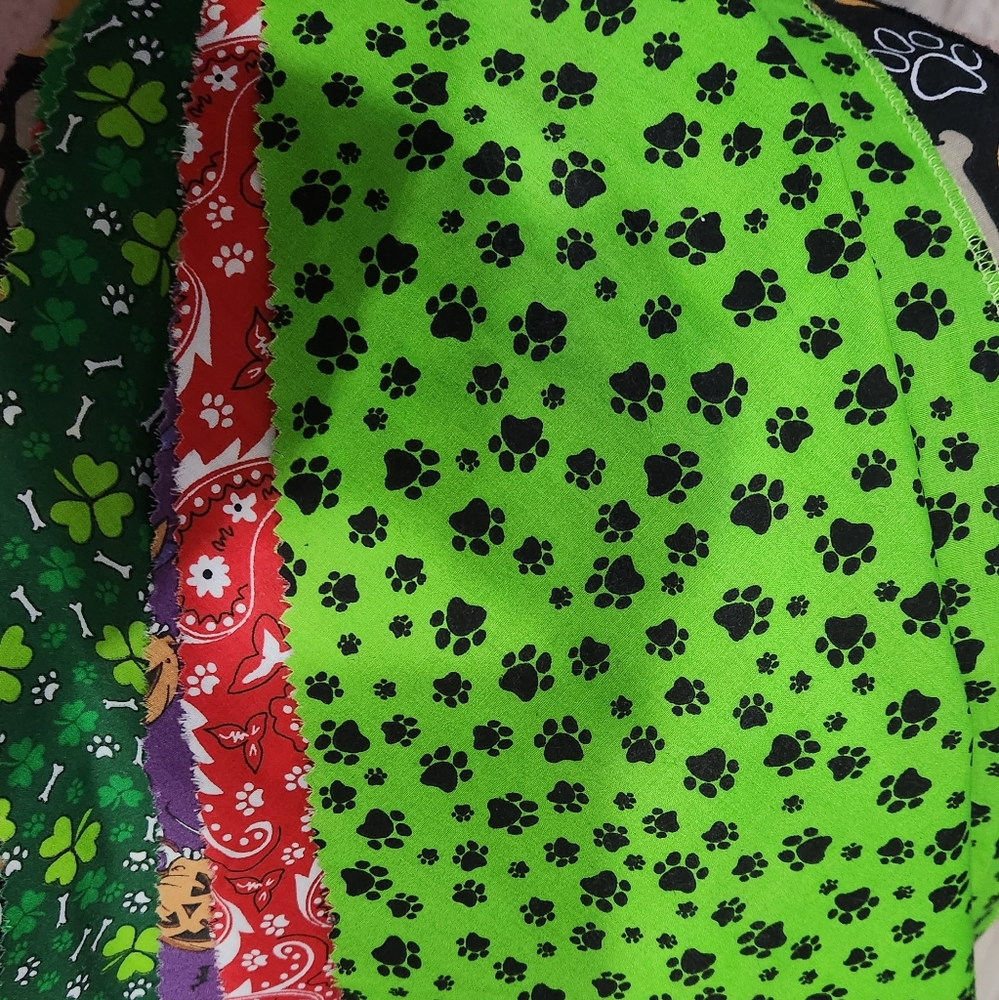 Set of 9 doggie bandanas.  Seasonal ones, so cute,